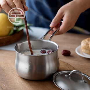 日本制进口吉川不锈钢小奶锅带刻度辅食锅小油锅烘焙小锅家用厨房