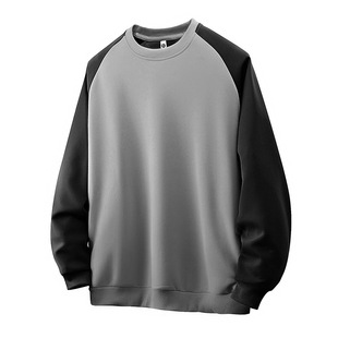 伟臣大码 360斤加肥加大肚子日系ins港风简约圆领上衣 套头卫衣男士