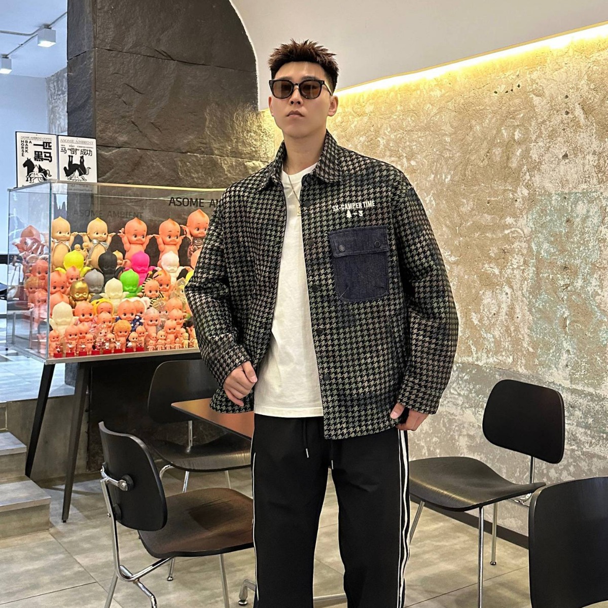 300斤潮流帅气翻领外套男宽松