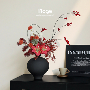 陌歌  侘寂风设计师仿真花艺插瓶装饰摆设民宿玄关假花高级感摆件