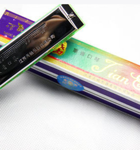 天鹅24孔口琴 天鹅24孔重音口琴绿色琴格 纸盒装 送简易教程