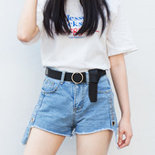 饰细皮带女简约百搭韩国 装 圆扣帆布腰带男学生裤 腰带女士皮带时尚