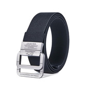 带新款 双环扣裤 弹力腰带 130cm男士 汉盟复古方形扣雕刻编织带110