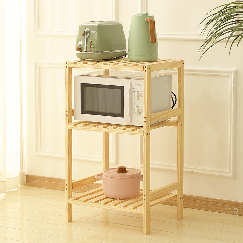 40cm微波炉置物架放杂物锅烤箱的架子落地多层厨房收纳实木置物架,厨房/烹饪用具,微波炉置物架,淘宝优惠券,粉丝福利购,淘宝优惠卷