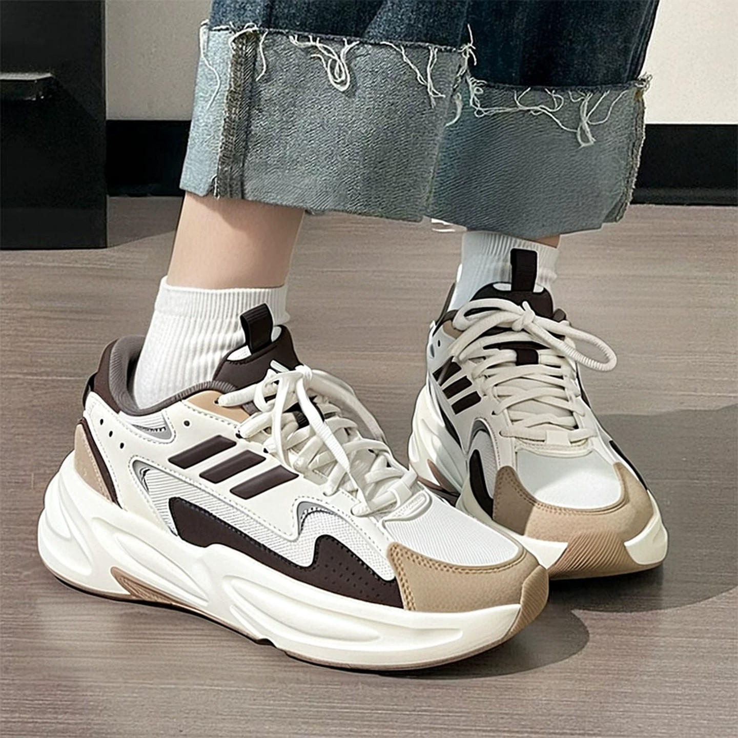 Adidas/阿迪达斯男鞋女鞋 2026秋季新款OZWAVE厚底舒适运动休闲鞋
