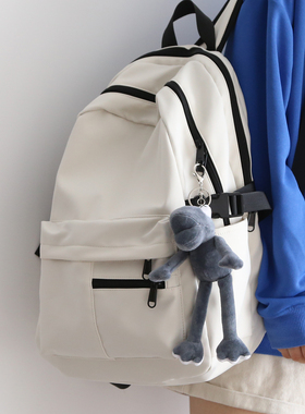 NR森系黑白百搭双肩包女书包男背包女双肩轻便电脑旅游双肩背包