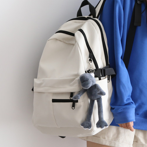 纯色双肩包女书包电脑包双肩背包