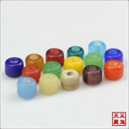 diy直径磨砂面手工琉璃配饰桶珠