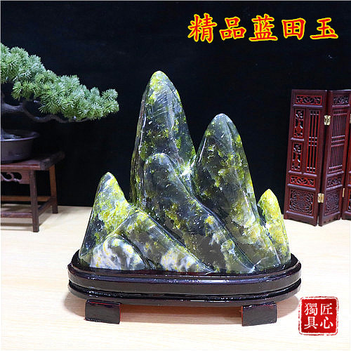 摆件客厅中式风草花石精品包邮