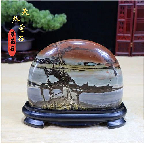 特价包邮精品草花石 国画石、原石图案，天然纹理 奇石摆件