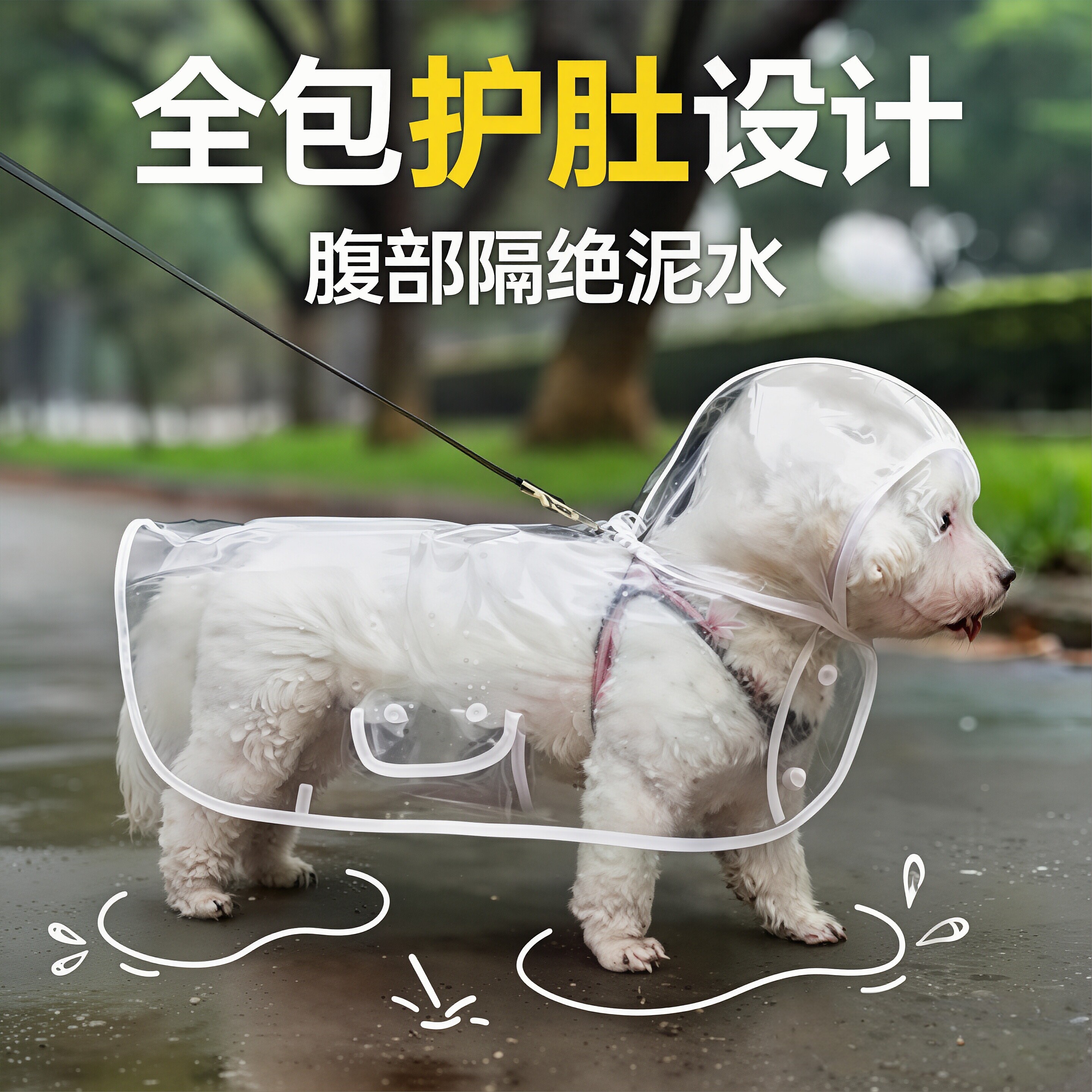 小型犬泰迪斗篷防水透明雨衣
