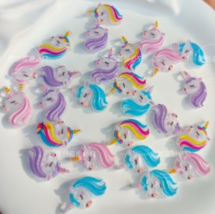 小马宝莉独角兽卡通树脂眉心钻配件耳钉美甲配件各种手工DIY配件