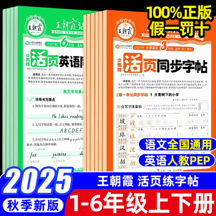 2025秋王朝霞字帖语文活页同步练字帖一二三四五六年级上册下册人教版小学生正楷楷书铅笔钢笔临摹描摹控笔训练生字拼音描红练字本