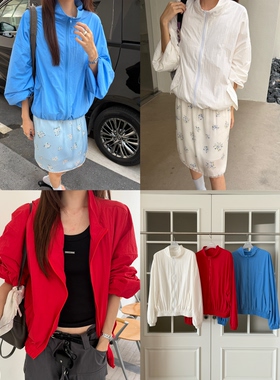 waitmore夏季韩系立领宽松防晒衣薄款外套休闲冲锋衣外休闲夹克女