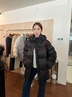 widelia中长款保暖羽绒服女2025冬季可脱卸帽宽松百搭面包服外套