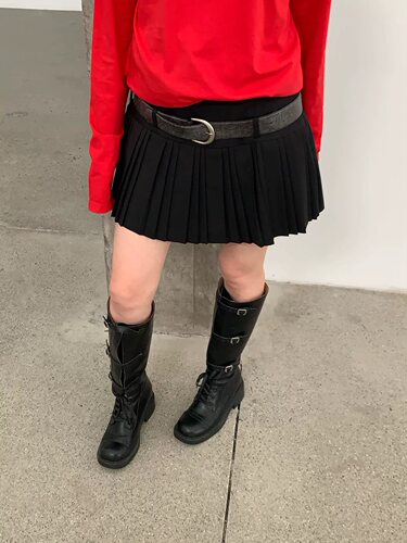 waitmore学院风百褶裙显瘦半身裙女2025春夏防走光百搭a字短裙