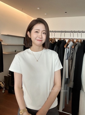 widelia圆领短袖百搭上衣女2025年秋季简约显瘦宽松内搭T恤打底衫