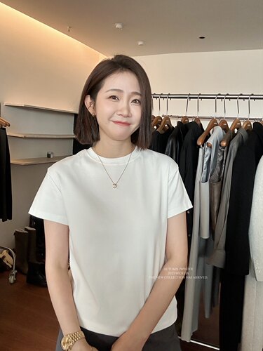widelia圆领短袖百搭上衣女2025年秋季简约显瘦宽松内搭T恤打底衫
