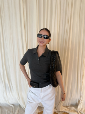 widelia气质显瘦polo领短袖T恤女