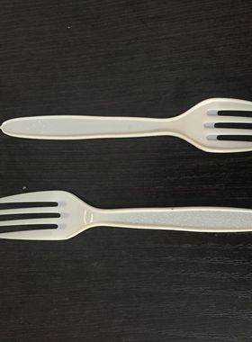 包邮一次性叉子商用塑料小叉子黄色蛋糕叉西餐叉水果甜品叉12.5CM