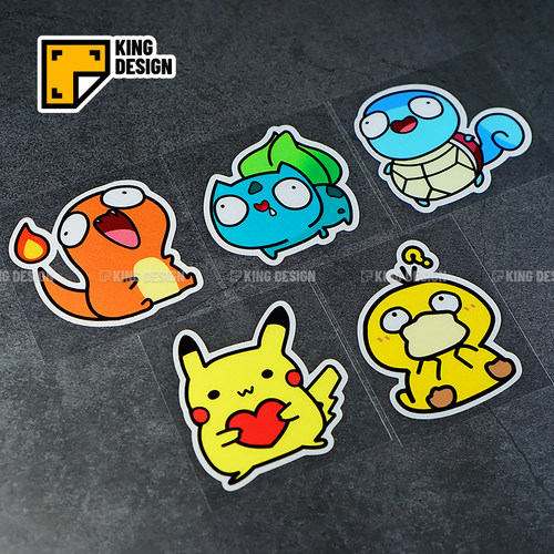 国王车贴q版皮卡丘划痕贴卡通