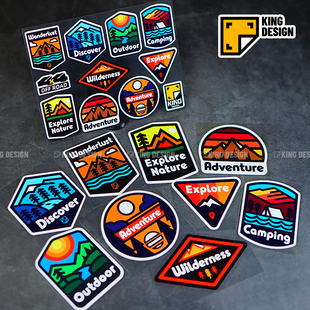 国王车贴 越野一族户外探险车身贴 露营旅行登山mini警示反光贴画