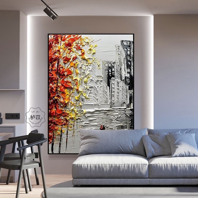 侘寂风大幅落地客厅装饰画现代简约沙发背景墙壁画北欧抽象挂画