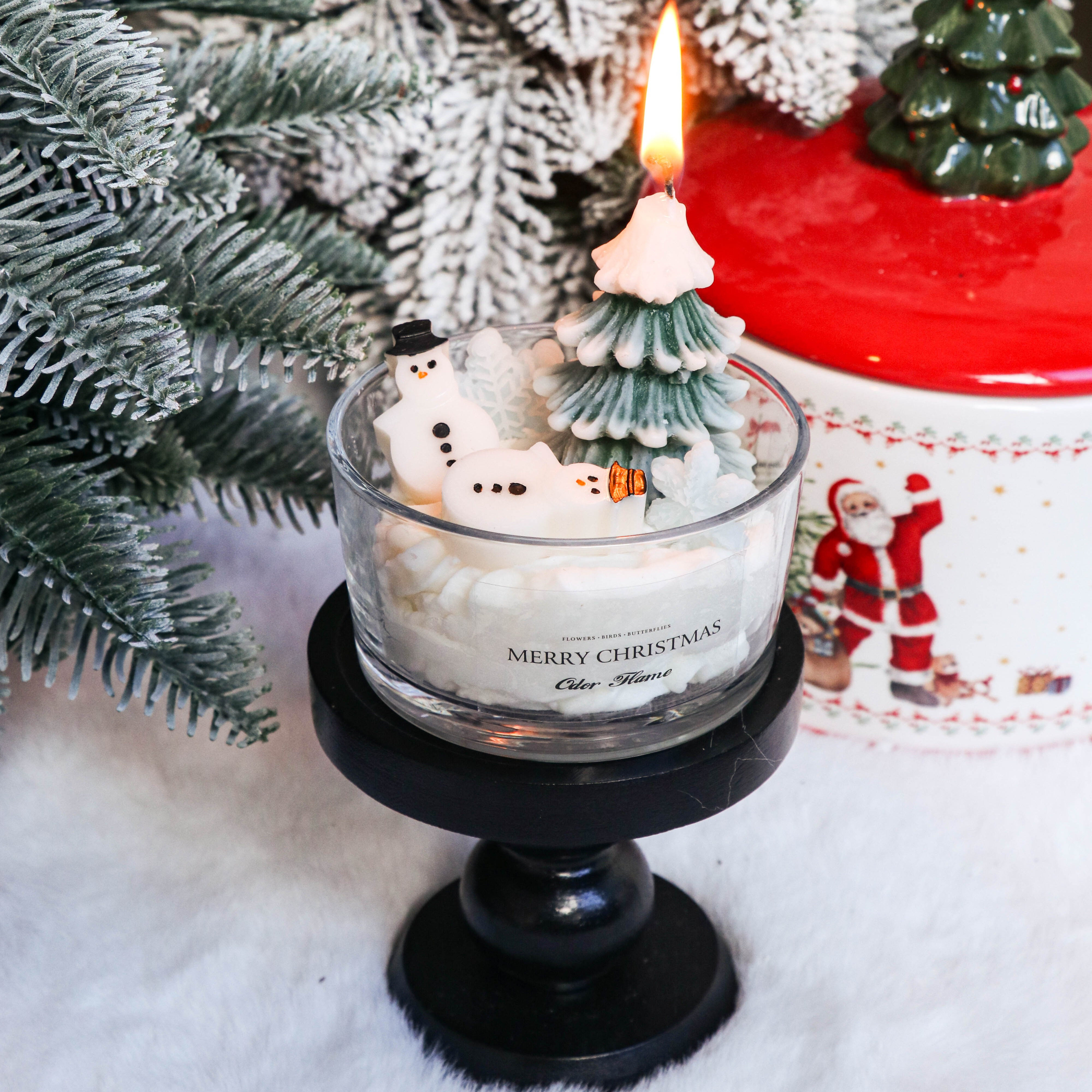 创意圣诞雪人树香薰蜡烛摆件装饰烛台雪花圣诞节氛围女实用礼物盒,家居饰品,香薰蜡烛,淘宝优惠券,粉丝福利购,淘宝优惠卷