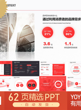 红色简约现代互联网企业公司集团简介绍PPT模板设计制作定制修改