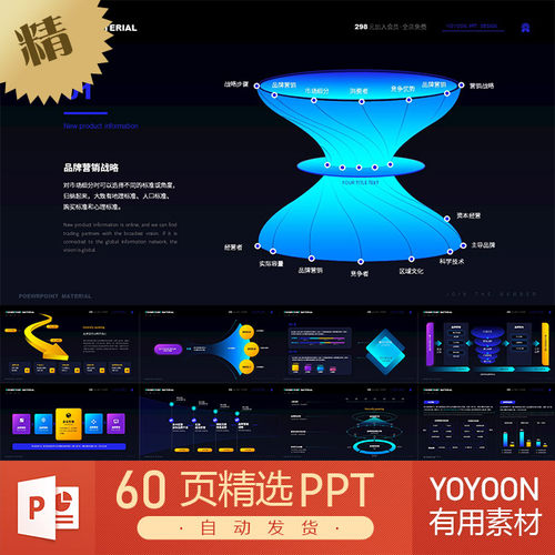 荧光高级感产品B端UI作品集数据分析报告图表PPT模板KEYNOTE模板