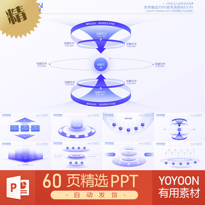 yoyoon互联网企业思维导图表格逻辑图表PPT模板合集keynote模板