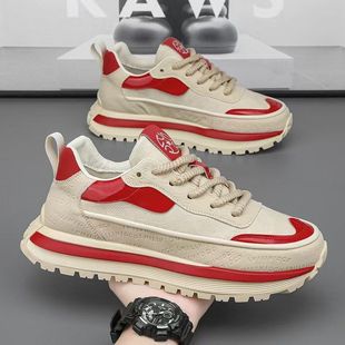 休闲男鞋 拼色老爹鞋 复古爆款 舒适皮面休闲百搭时尚 跨境 男春秋新款