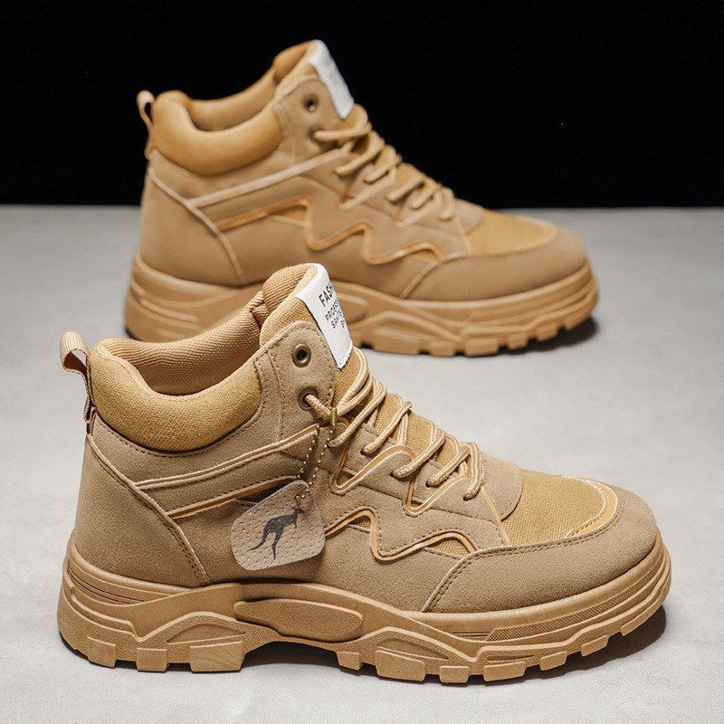 大码秋冬新款高帮复古英伦风马丁靴男士户外休闲工装鞋潮流运动鞋