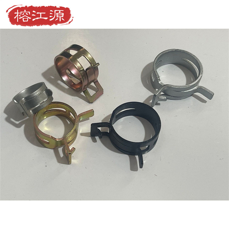 锰黑色达克罗弹性卡箍镀黑锌油管夹q673汽车水管夹捏卡
