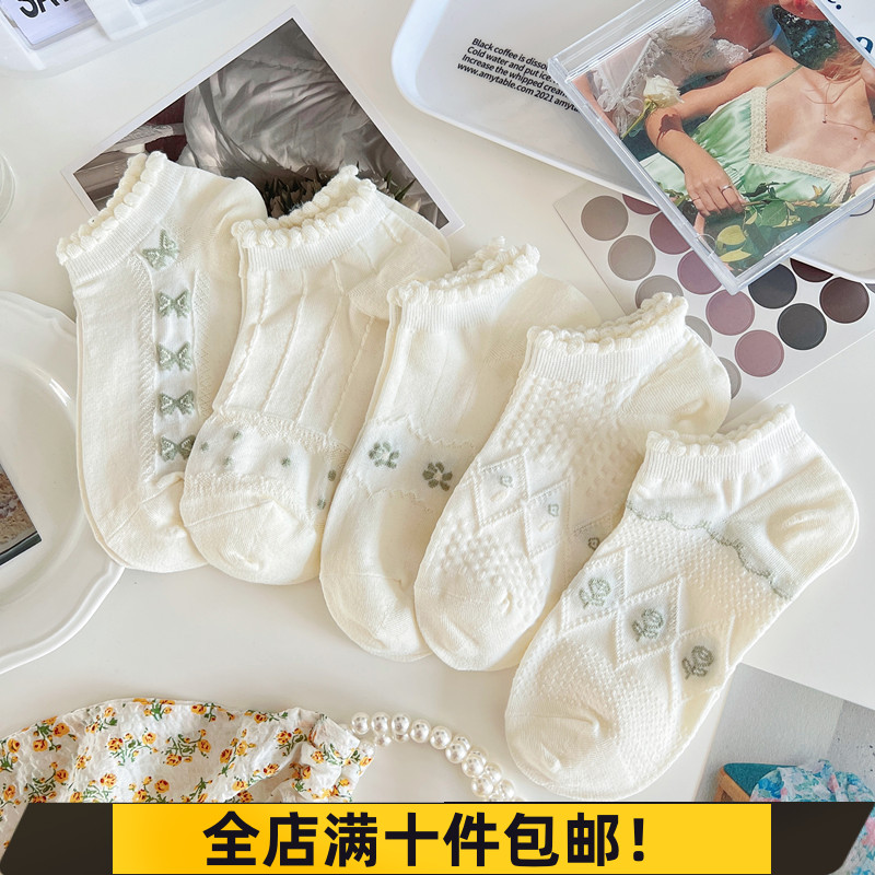 白色浅口船袜船袜女四季