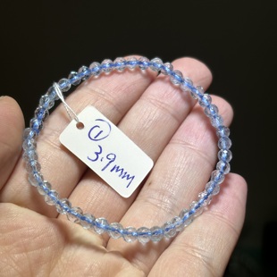 天然托帕石刻面手串蓝托帕石小珠3.9毫米左右 女款礼物 一物一图