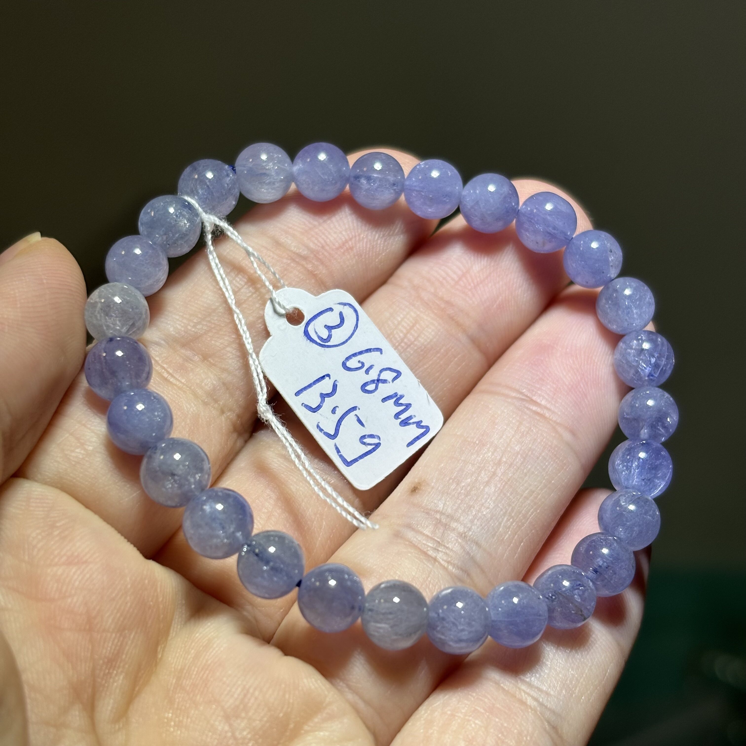 天然坦桑石手链男女单圈手串梦幻蓝紫色海洋之心    一物一图