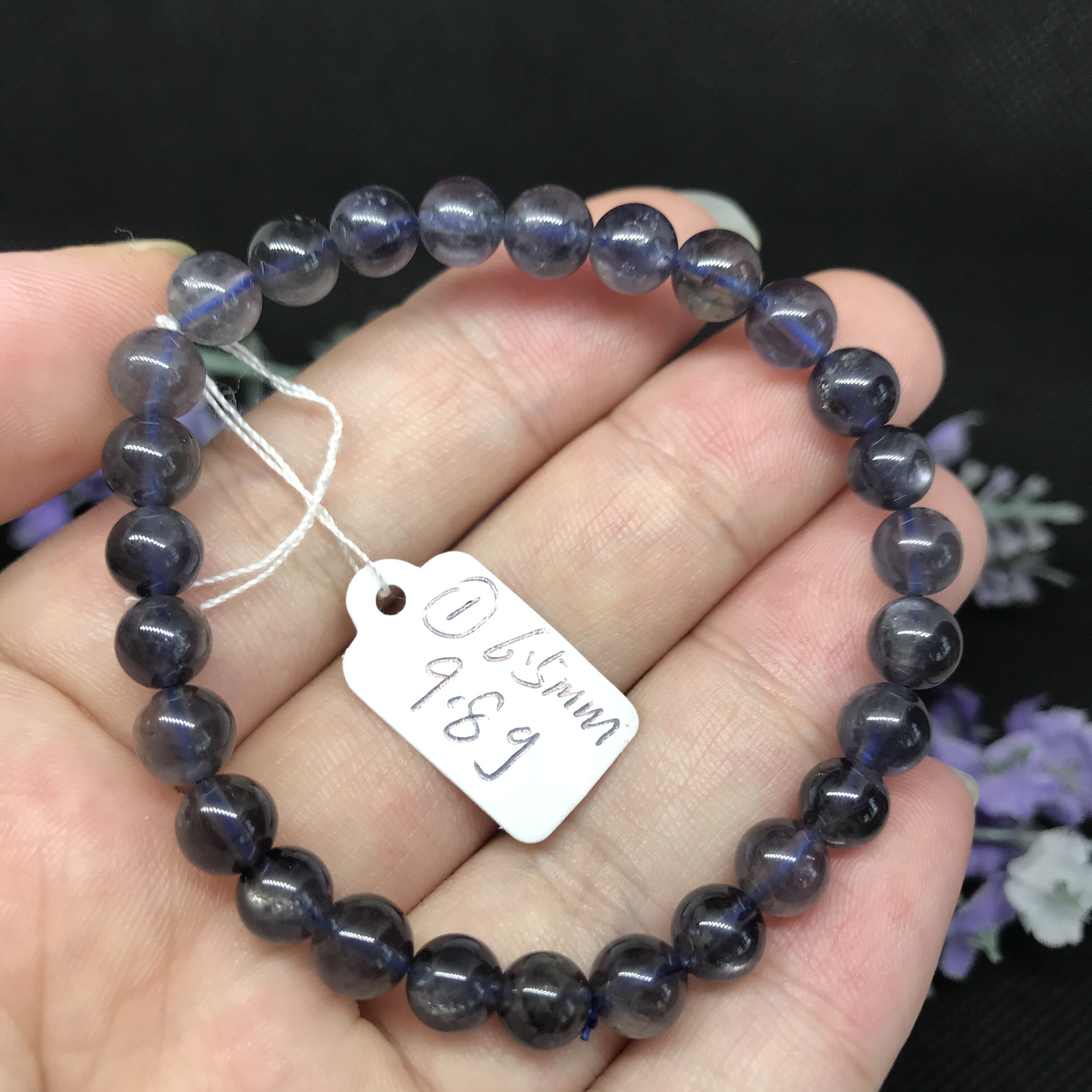 天然堇青石手链双色性蓝色水晶手串单圈   小颗粒   一物一图