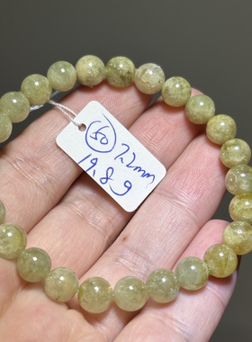 天然水晶沙弗莱绿色石榴石手串小珠子 礼物一物一图