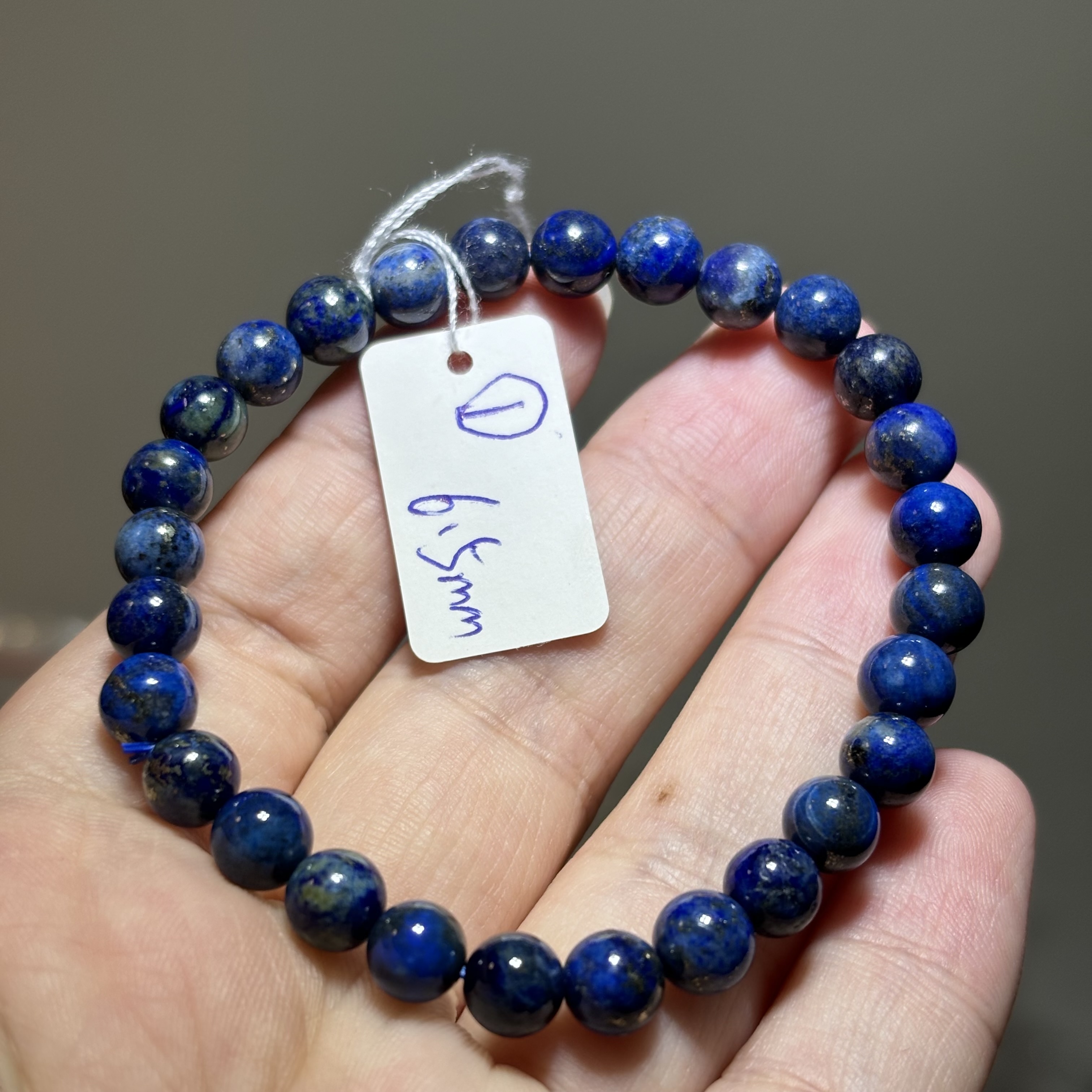 天然无优化青金石小颗粒手串  珠子6.5毫米左右  一物一图