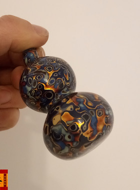 大漆犀皮葫芦手把件 漆彩葫芦老漆工艺品摆挂件 文玩葫芦装饰礼品