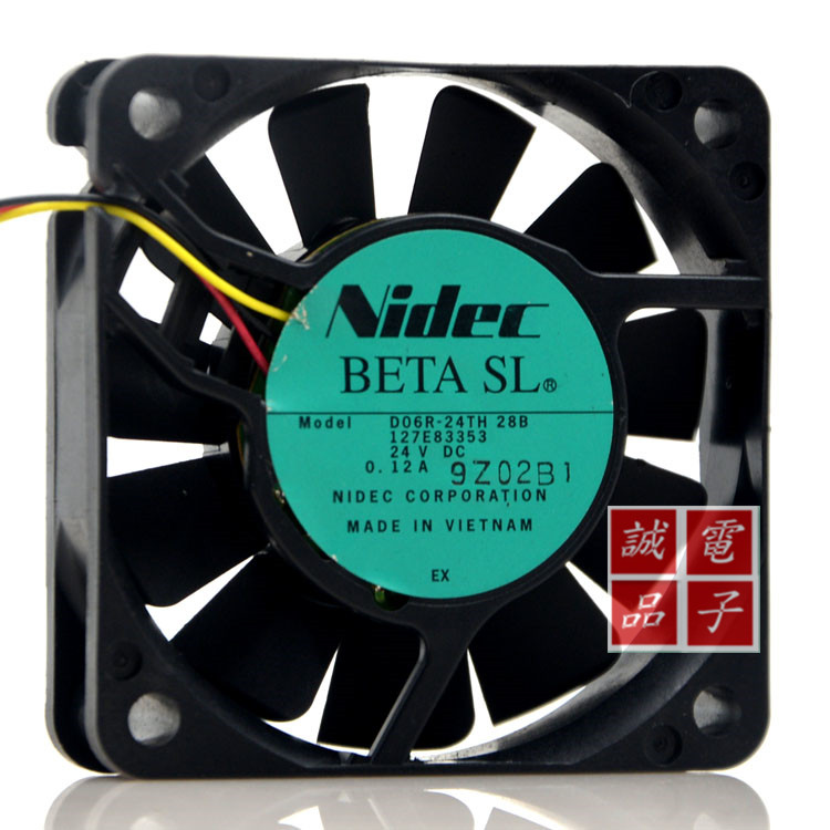 Nidec 尼迪克  24V 0.12A D06R-24TH 28B 6cm 风扇 6015 散热风扇