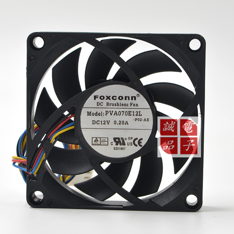 富士康 PVA070E12L 7015 7CM 12V 0.20A液压四线 PWM控速 CPU风扇图片