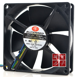 9CM 千红 4线PWM温控散热风扇 0.36 CHA9212ES 12V 原装 9025