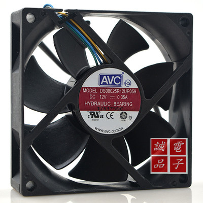原装AVC DS08025R12UP059 8025 12V 0.35A 8CM 4线 可PWM调速风扇