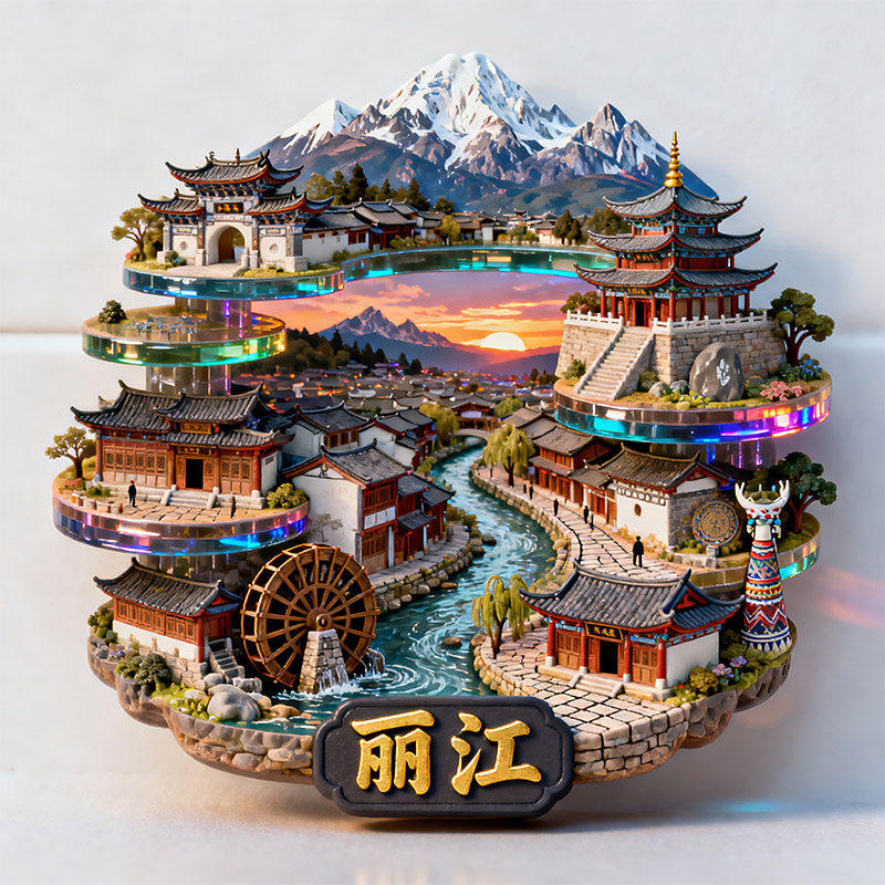 丽江金属3D浮雕文创冰箱贴