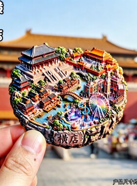 横店秦王宫清明上河3D冰箱贴