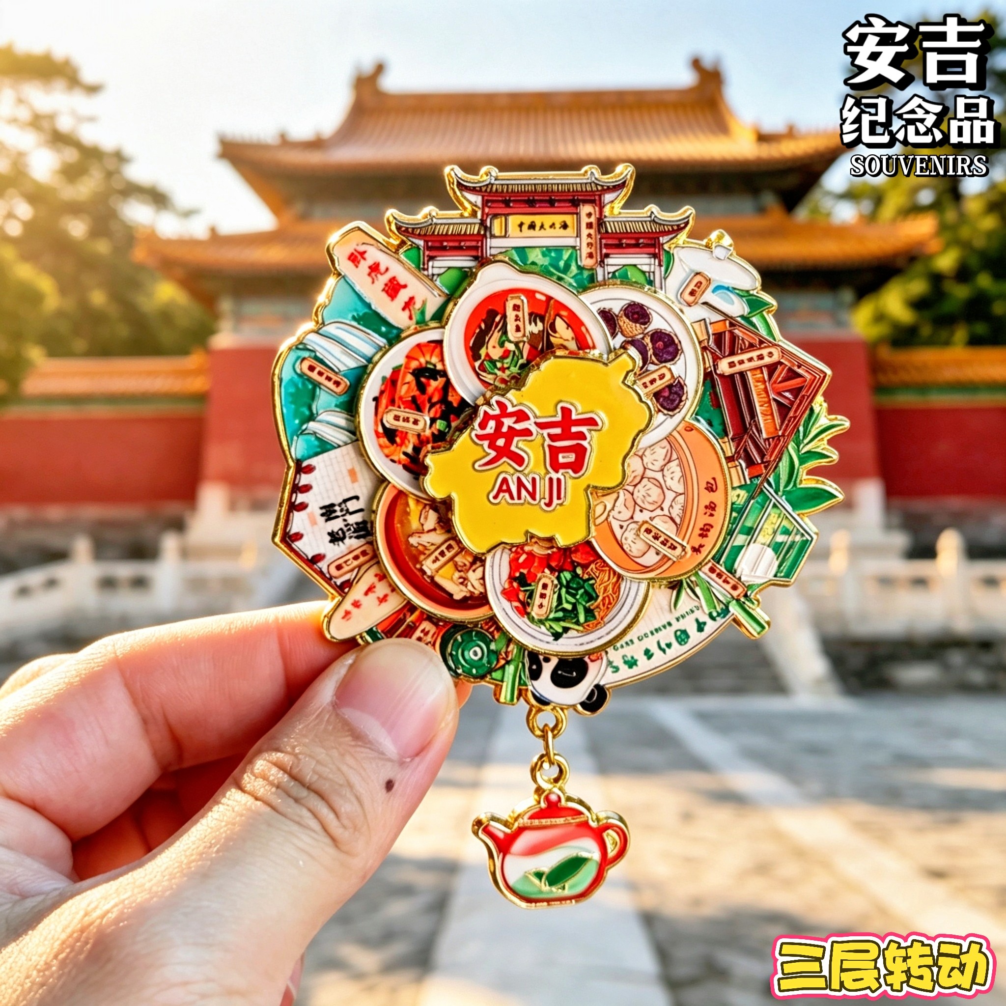 安吉转动文创冰箱贴浙江旅游纪念