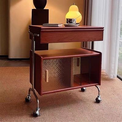 可移动客厅茶几复古沙发边几斗柜