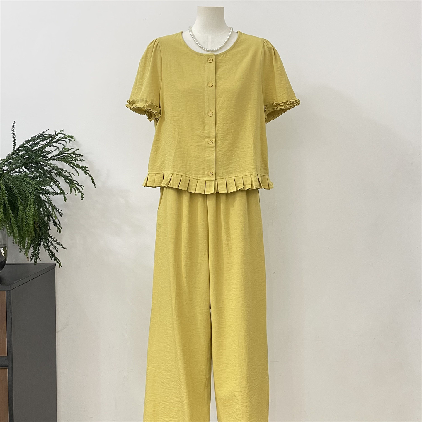 2026新款洋气短袖开衫套装女夏荷叶边两件套中老年妈妈装显瘦气质